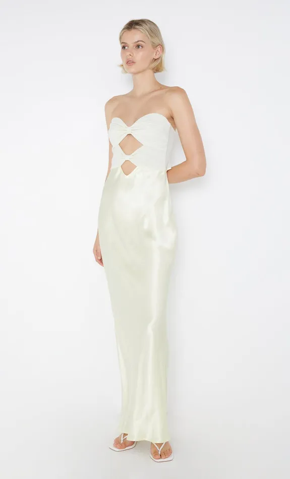 Bec Bridge Wedding Guest Women HALLE STRAPLESS DRESS 8211 ICE YELLOW