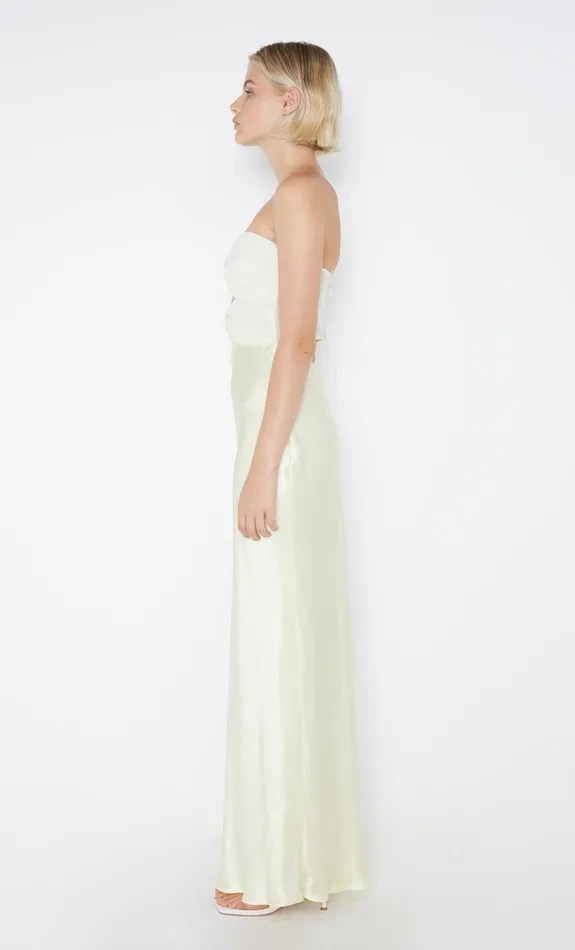 Bec Bridge Wedding Guest Women HALLE STRAPLESS DRESS 8211 ICE YELLOW