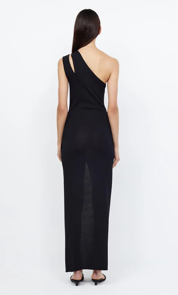 Bec Bridge Wedding Guest Women MIRA ASYM KNIT MAXI DRESS 8211 BLACK