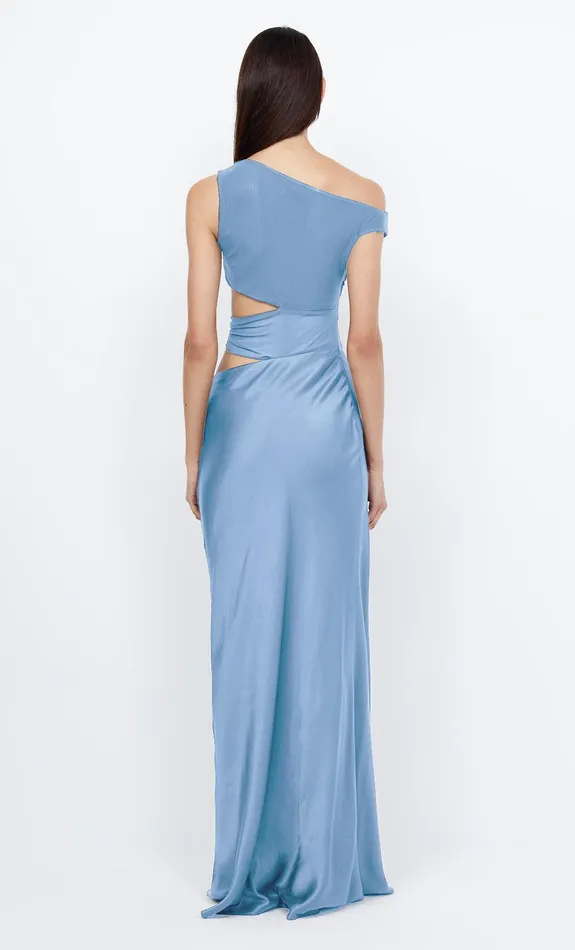 Bec Bridge Wedding Guest Women WHORL ASYM DRESS 8211 MERIDIAN BLUE
