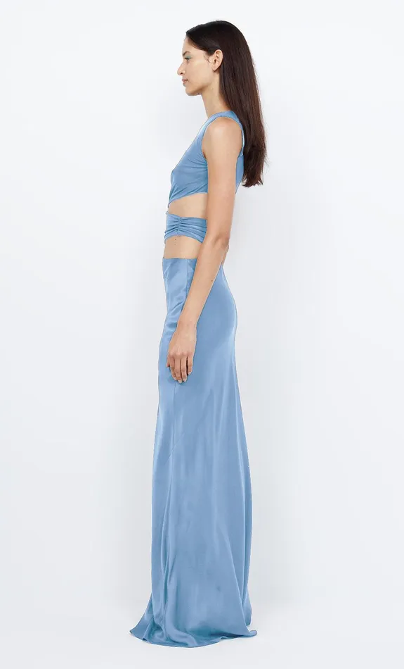 Bec Bridge Wedding Guest Women WHORL ASYM DRESS 8211 MERIDIAN BLUE
