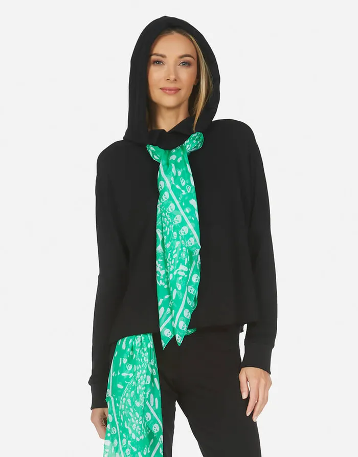 Belinda Scarf Black Green Skull Women039s Lauren Moshi Hoodies