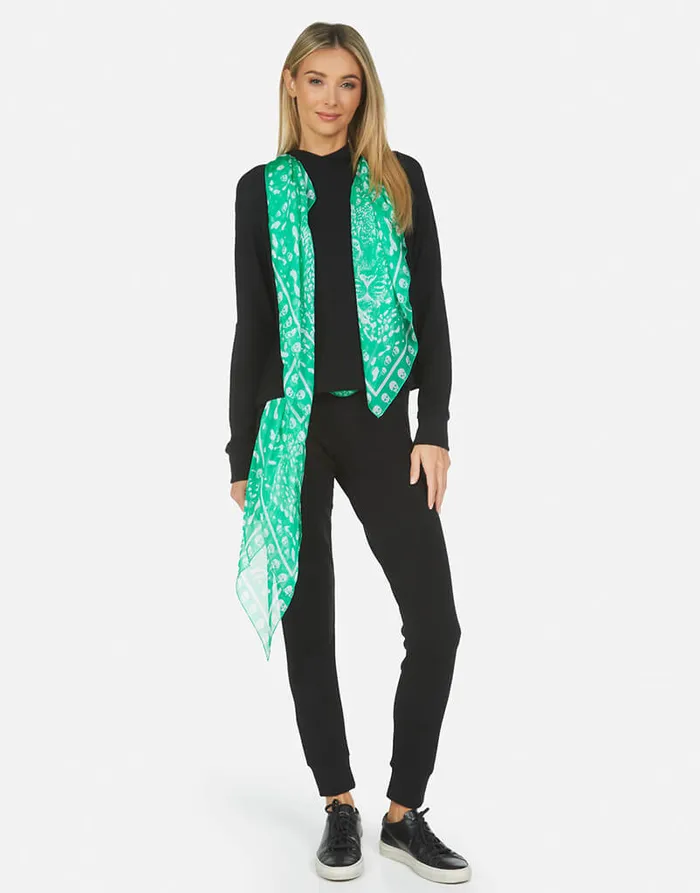 Belinda Scarf Black Green Skull Women039s Lauren Moshi Hoodies