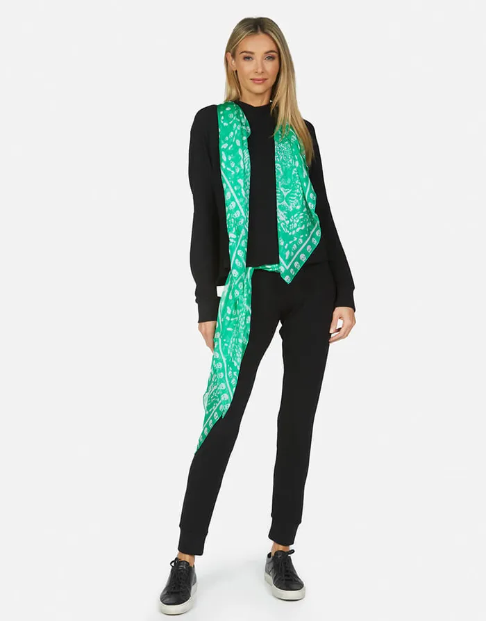 Belinda Scarf Black Green Skull Women039s Lauren Moshi Hoodies