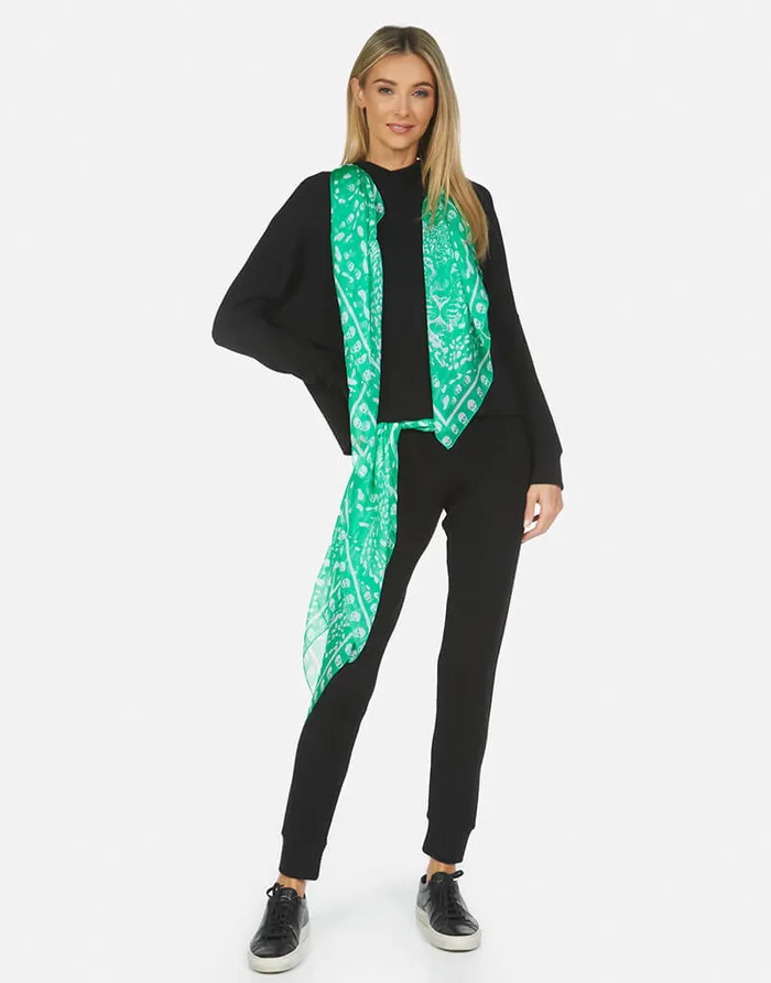 Belinda Scarf Black Green Skull Women039s Lauren Moshi Hoodies