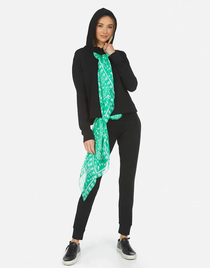 Belinda Scarf Black Green Skull Women039s Lauren Moshi Hoodies