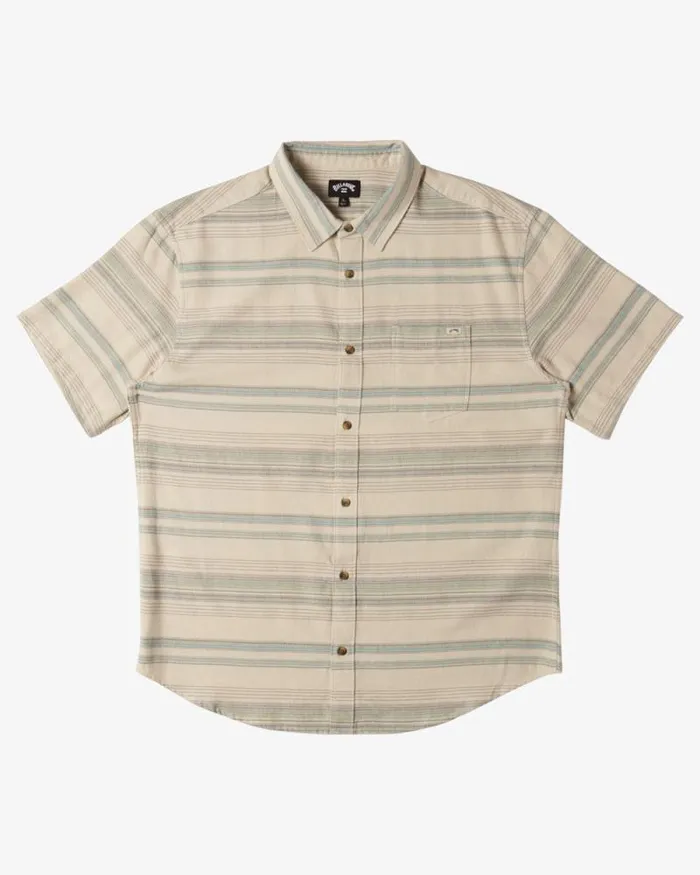 Billabong Boys039 Tops Boys All Day Stripe Short Sleeve Shirt Cream 8211 Men
