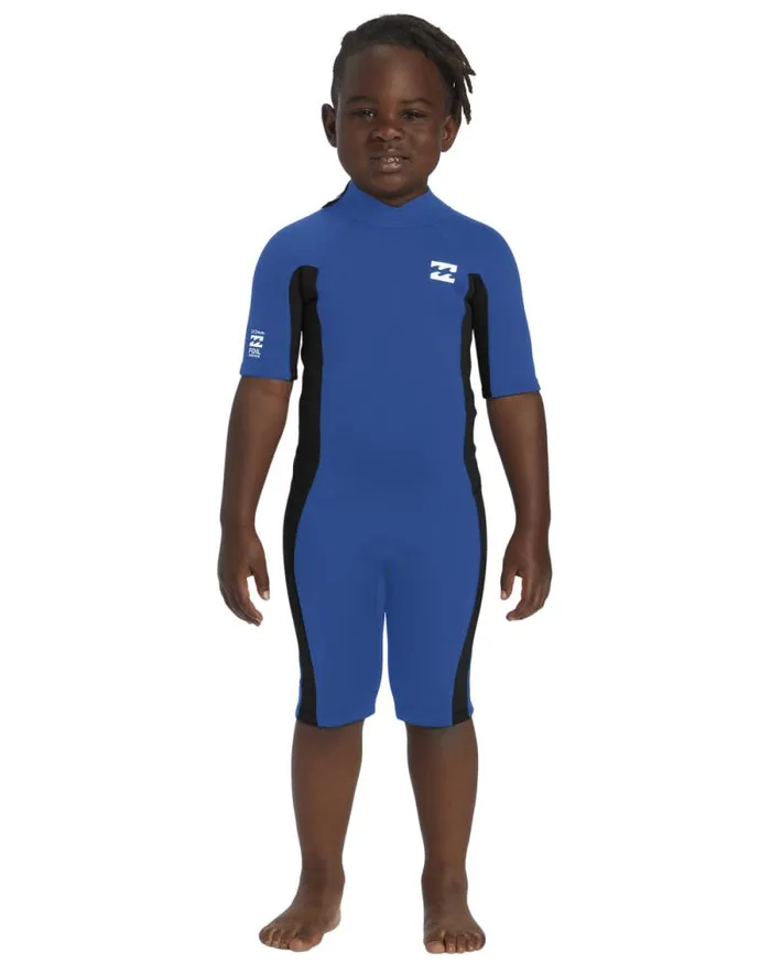 Billabong Boys 27 Yrs Little Boys 2mm Foil Back Zip Short Sleeve Spring Wetsuit Mid Blue 8211 Men