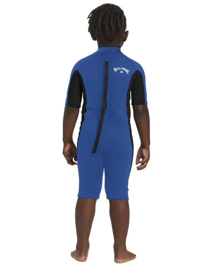 Billabong Boys 27 Yrs Little Boys 2mm Foil Back Zip Short Sleeve Spring Wetsuit Mid Blue 8211 Men