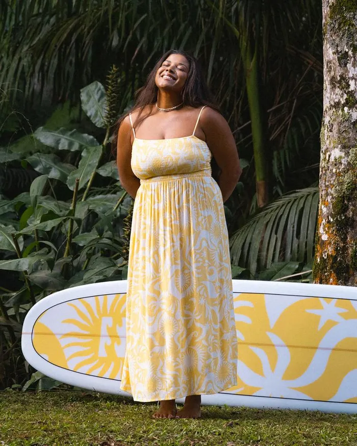 Billabong Dresses Sunspell Midi Dress Gold 8211 Women