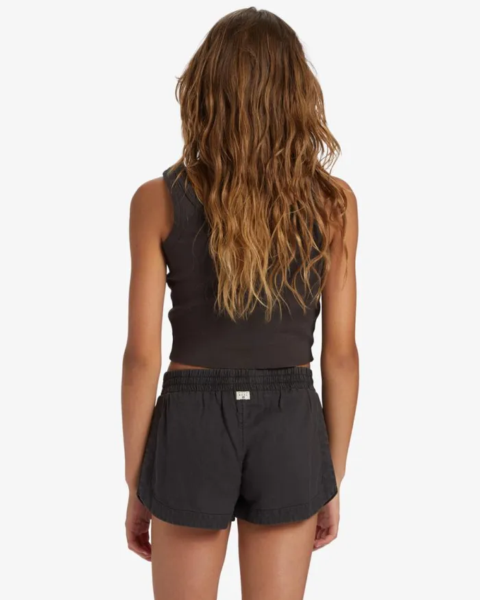 Billabong Girls039 Bottoms Girls Mad For You Elastic Waist Shorts Off Black 8211 Women