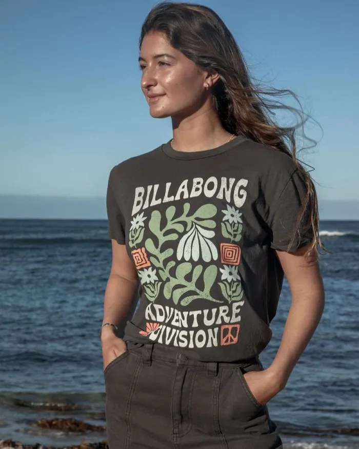 Billabong Graphic Tees and Tanks ADiv TShirt Off Black 8211 Women