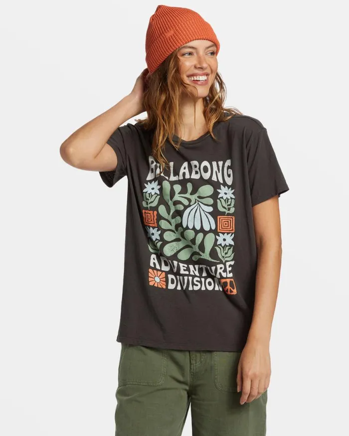 Billabong Graphic Tees and Tanks ADiv TShirt Off Black 8211 Women