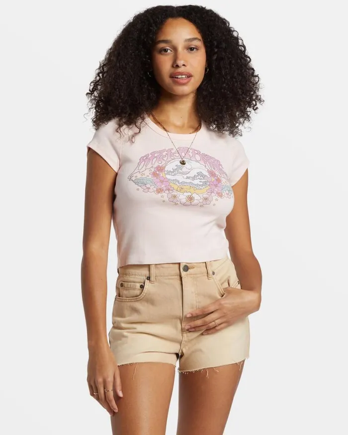 Billabong Graphic Tees and Tanks Brighter Days Ahead TShirt Feelin Peachy 8211 Women Billabong Graphic Tees and Tanks Brighter Days Ahead TShirt Feelin Peachy 8211 Women