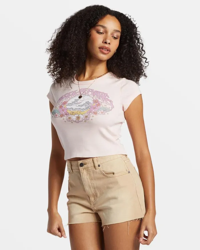 Billabong Graphic Tees and Tanks Brighter Days Ahead TShirt Feelin Peachy 8211 Women Billabong Graphic Tees and Tanks Brighter Days Ahead TShirt Feelin Peachy 8211 Women