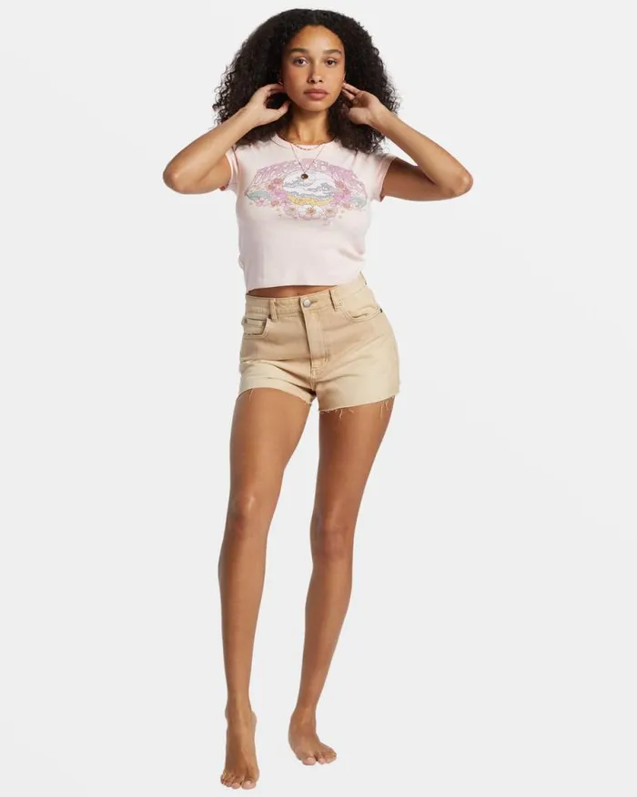 Billabong Graphic Tees and Tanks Brighter Days Ahead TShirt Feelin Peachy 8211 Women Billabong Graphic Tees and Tanks Brighter Days Ahead TShirt Feelin Peachy 8211 Women