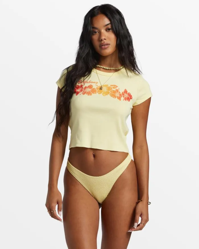 Billabong Graphic Tees and Tanks Summer Babe Shrunken TShirt Mellow Yellow 8211 Women