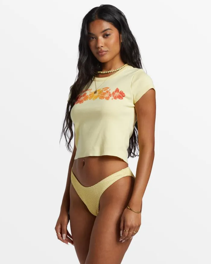 Billabong Graphic Tees and Tanks Summer Babe Shrunken TShirt Mellow Yellow 8211 Women
