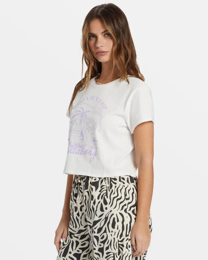 Billabong Graphic Tees and Tanks Sun Triangle Cropped TShirt Salt Crystal 8211 Women Billabong Graphic Tees and Tanks Sun Triangle Cropped TShirt Salt Crystal 8211 Women