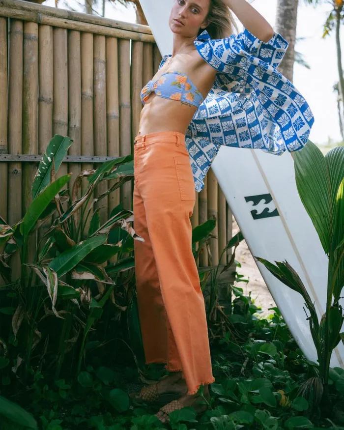 Billabong Jeans and Pants Free Fall HighWaist Pants Orange Kiss 8211 Women