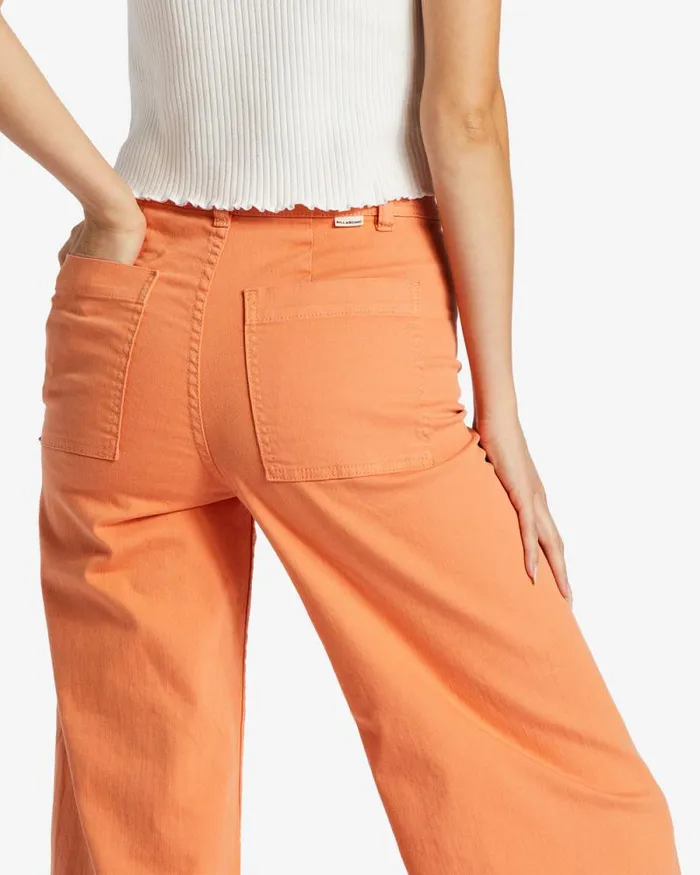 Billabong Jeans and Pants Free Fall HighWaist Pants Orange Kiss 8211 Women Billabong Jeans and Pants Free Fall HighWaist Pants Orange Kiss 8211 Women