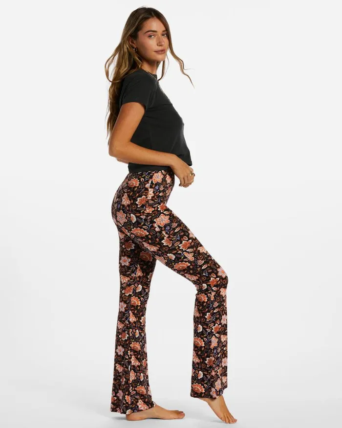 Billabong Jeans and Pants Sundown HighWaisted Flared Pants Black Pebble 8211 Women