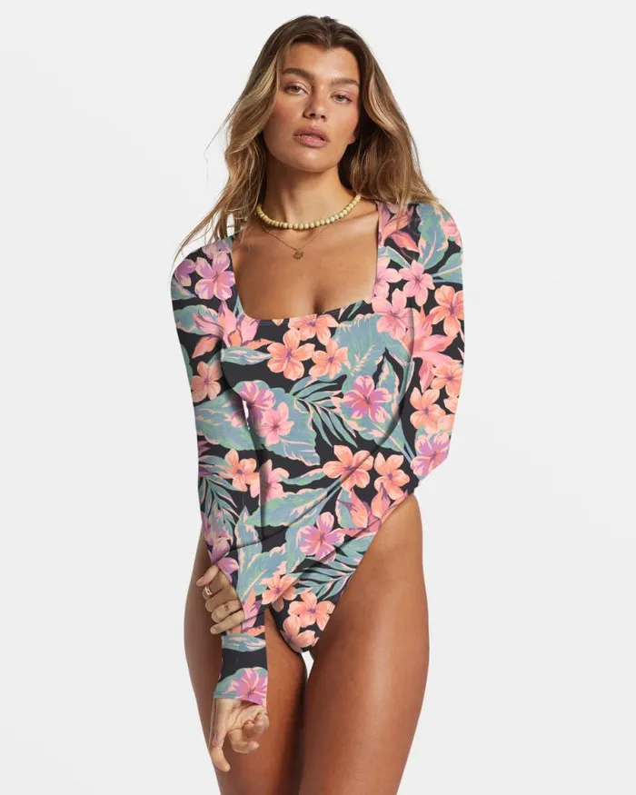 Billabong One Pieces Nights In Paradise Long Sleeve UPF 50 OnePiece Swimsuit Multi 8211 Women