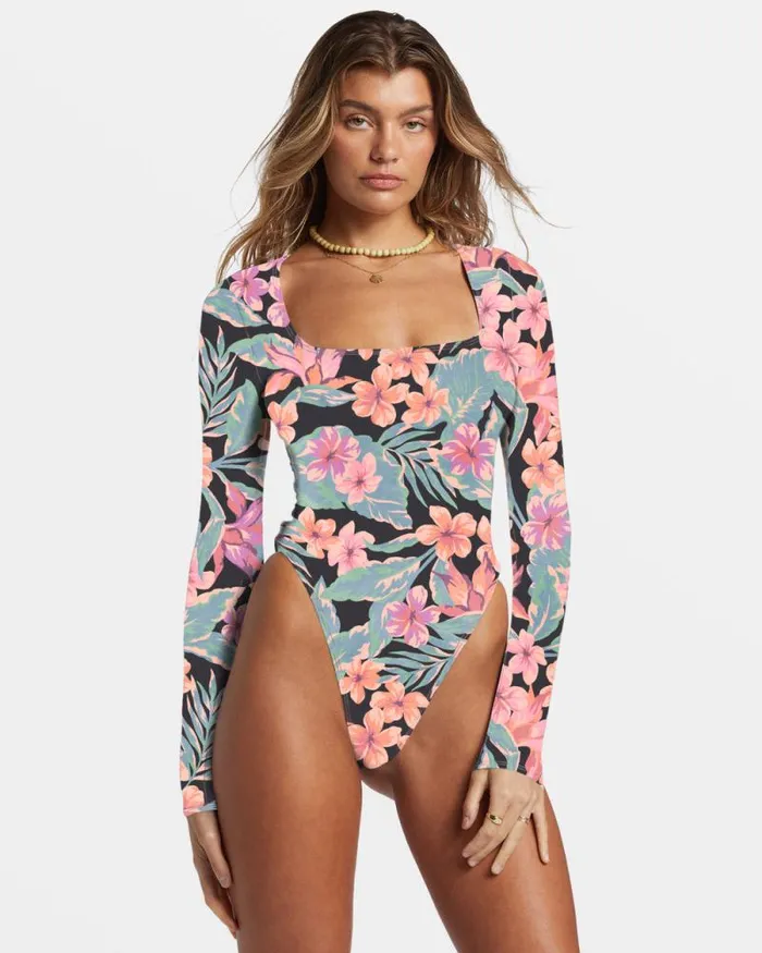 Billabong One Pieces Nights In Paradise Long Sleeve UPF 50 OnePiece Swimsuit Multi 8211 Women Billabong One Pieces Nights In Paradise Long Sleeve UPF 50 OnePiece Swimsuit Multi 8211 Women