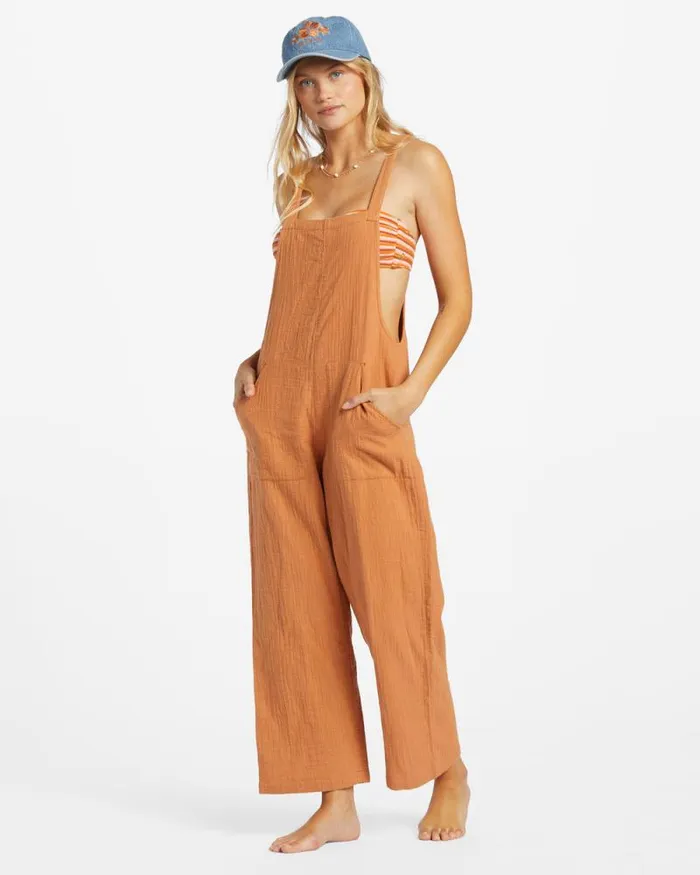Billabong Rompers and Jumpsuits Pacific Time Jumpsuit Toffee 8211 Women