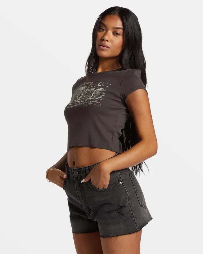 Billabong Shorts High Tides Denim Shorts Fade To Black 8211 Women