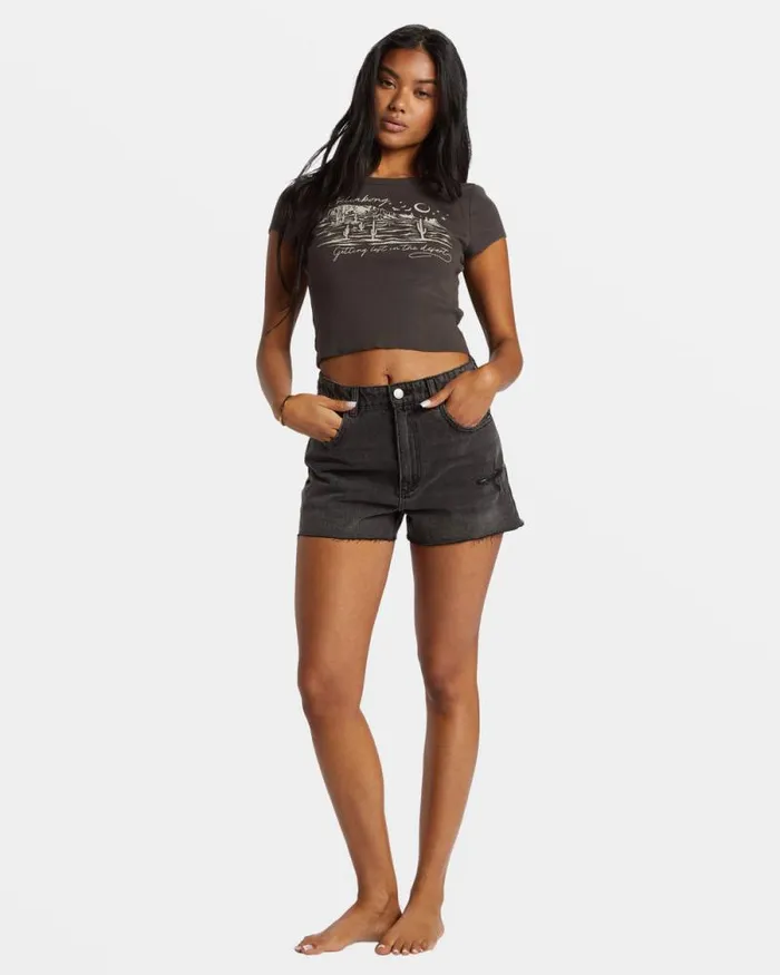 Billabong Shorts High Tides Denim Shorts Fade To Black 8211 Women