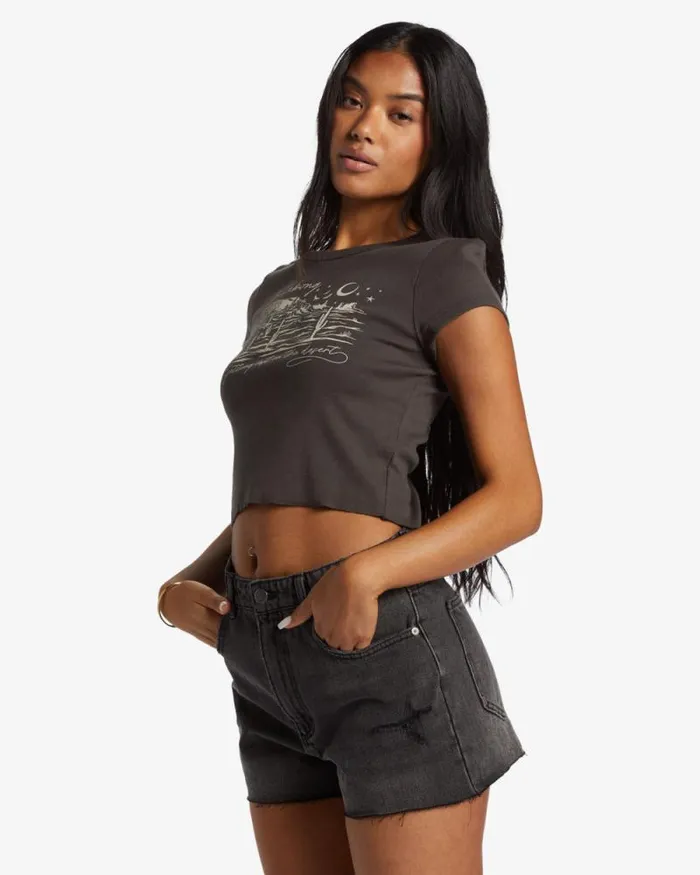 Billabong Shorts High Tides Denim Shorts Fade To Black 8211 Women