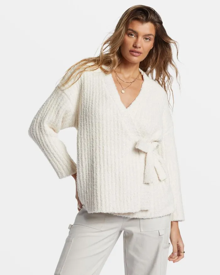 Billabong Sweaters Soft Sand Wrap Cardigan White Cap 8211 Women