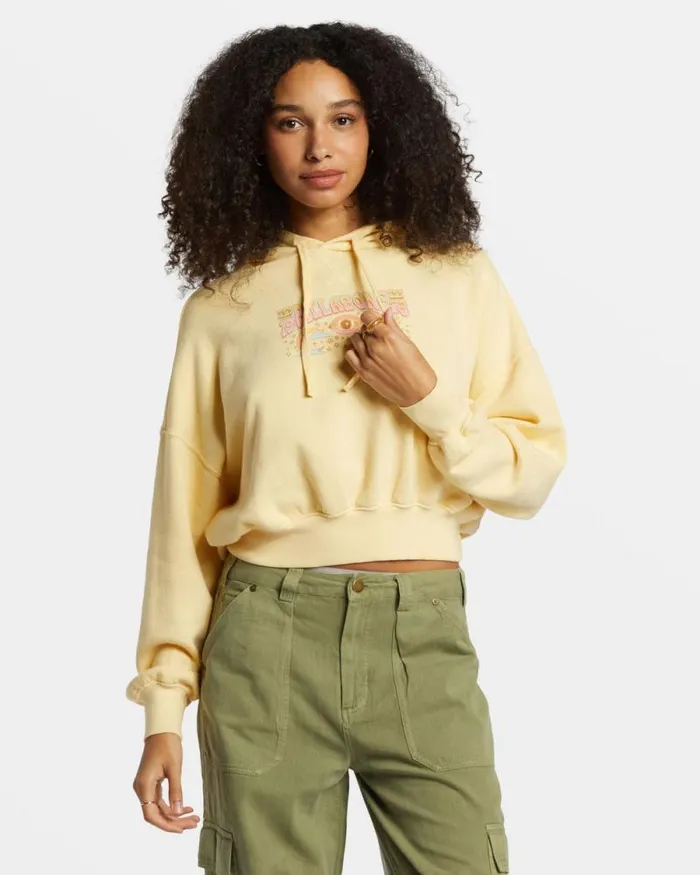 Billabong Sweatshirts and Fleece All Time Fleece Pullover Sweatshirt Retro Yellow 8211 Women