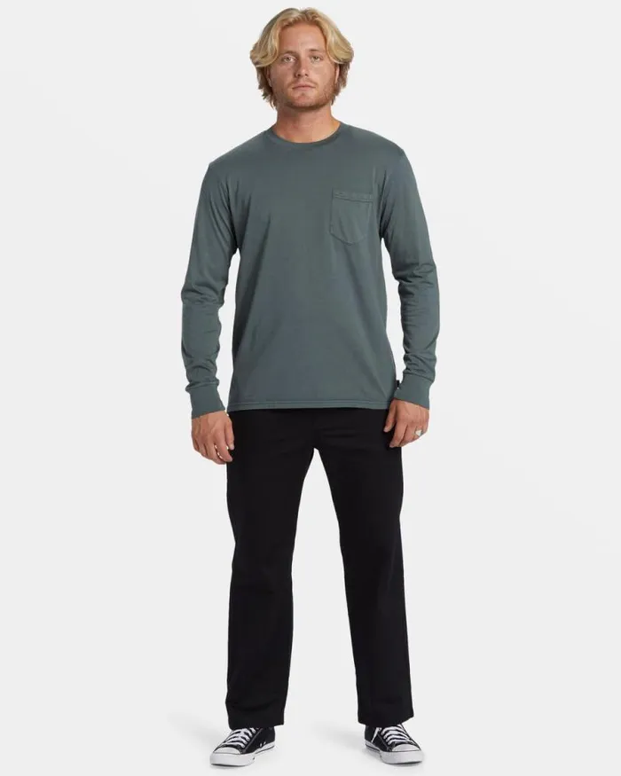 Billabong TShirts Essential Long Sleeve Tshirt Slate Green 8211 Men Billabong TShirts Essential Long Sleeve Tshirt Slate Green 8211 Men