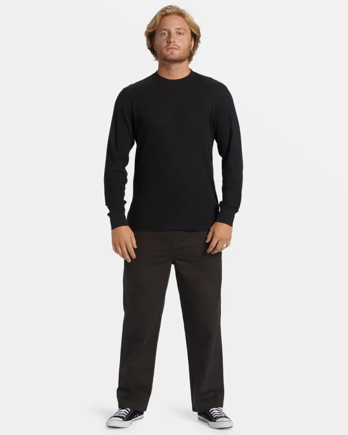 Billabong TShirts Essential Long Sleeve Thermal Top Black 8211 Men Billabong TShirts Essential Long Sleeve Thermal Top Black 8211 Men