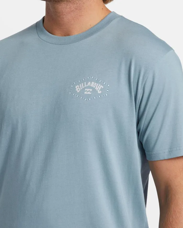 Billabong TShirts Exit Arch TShirt Washed Blue 8211 Men