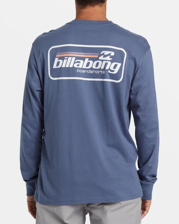 Billabong TShirts Walled Long Sleeve Tshirt Slate Blue 8211 Men
