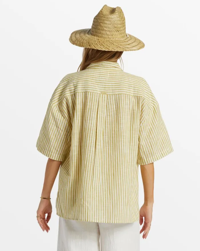 Billabong Tops Beach Side Oversized Short Sleeve Shirt Moss Joy 8211 Women