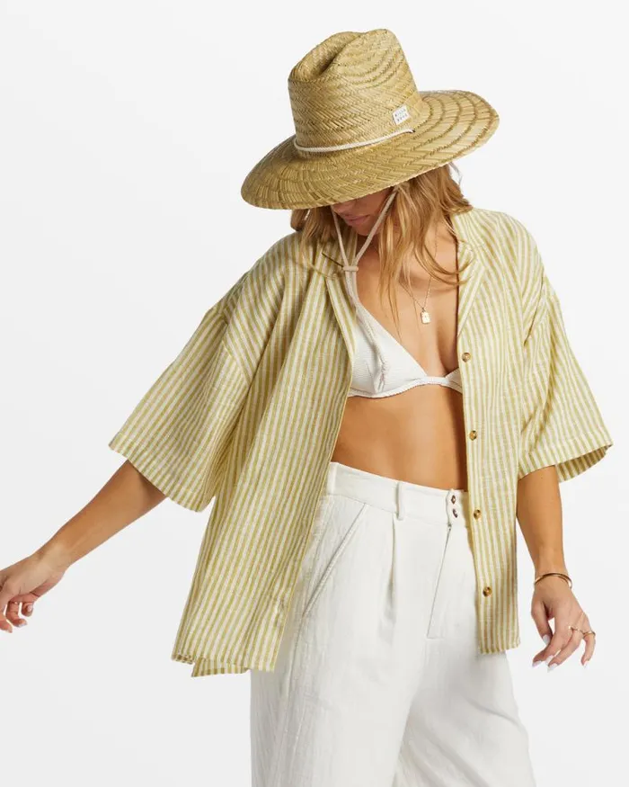 Billabong Tops Beach Side Oversized Short Sleeve Shirt Moss Joy 8211 Women