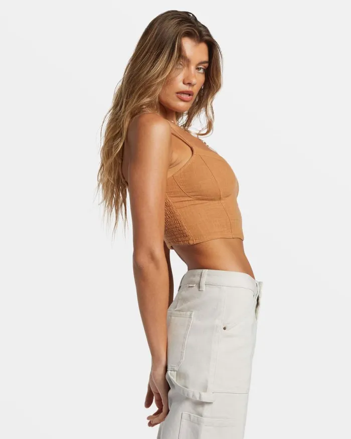 Billabong Tops By The Sea Crop Top Sandalwood 8211 Women Billabong Tops By The Sea Crop Top Sandalwood 8211 Women