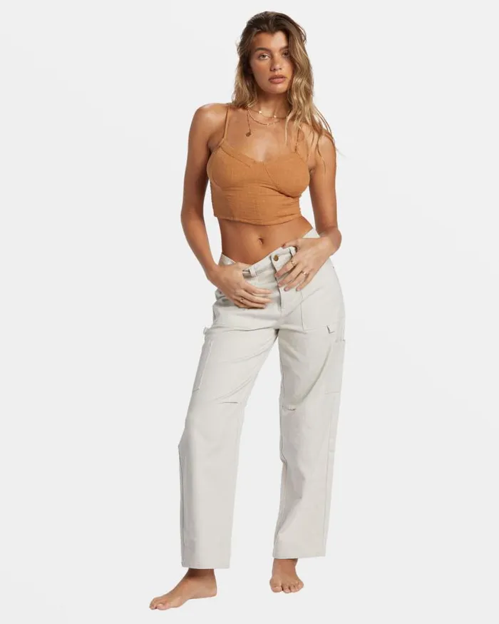 Billabong Tops By The Sea Crop Top Sandalwood 8211 Women Billabong Tops By The Sea Crop Top Sandalwood 8211 Women