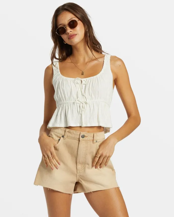 Billabong Tops June Crop Top Salt Crystal 8211 Women