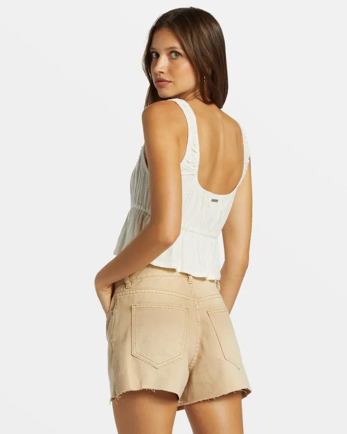 Billabong Tops June Crop Top Salt Crystal 8211 Women Billabong Tops June Crop Top Salt Crystal 8211 Women