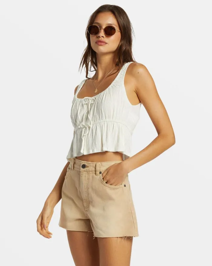 Billabong Tops June Crop Top Salt Crystal 8211 Women Billabong Tops June Crop Top Salt Crystal 8211 Women