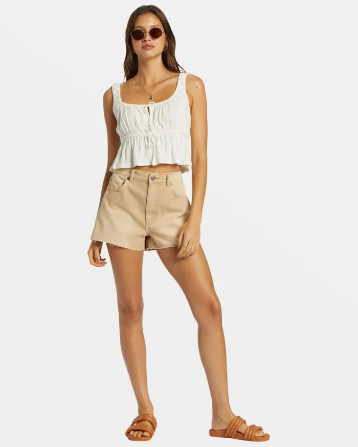 Billabong Tops June Crop Top Salt Crystal 8211 Women Billabong Tops June Crop Top Salt Crystal 8211 Women