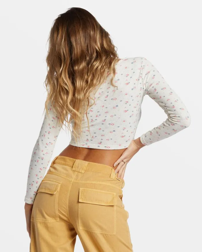 Billabong Tops Reese Thermal LongSleeve Cropped Top White Cap 8211 Women Billabong Tops Reese Thermal LongSleeve Cropped Top White Cap 8211 Women