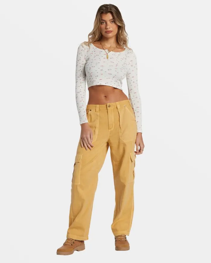 Billabong Tops Reese Thermal LongSleeve Cropped Top White Cap 8211 Women Billabong Tops Reese Thermal LongSleeve Cropped Top White Cap 8211 Women