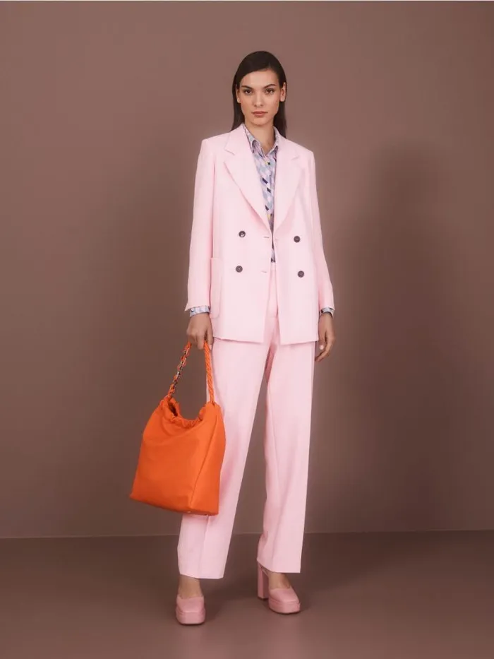 Blazer Damen Marc Cain Blazer Im CrinkleLook Soft Powder Pink