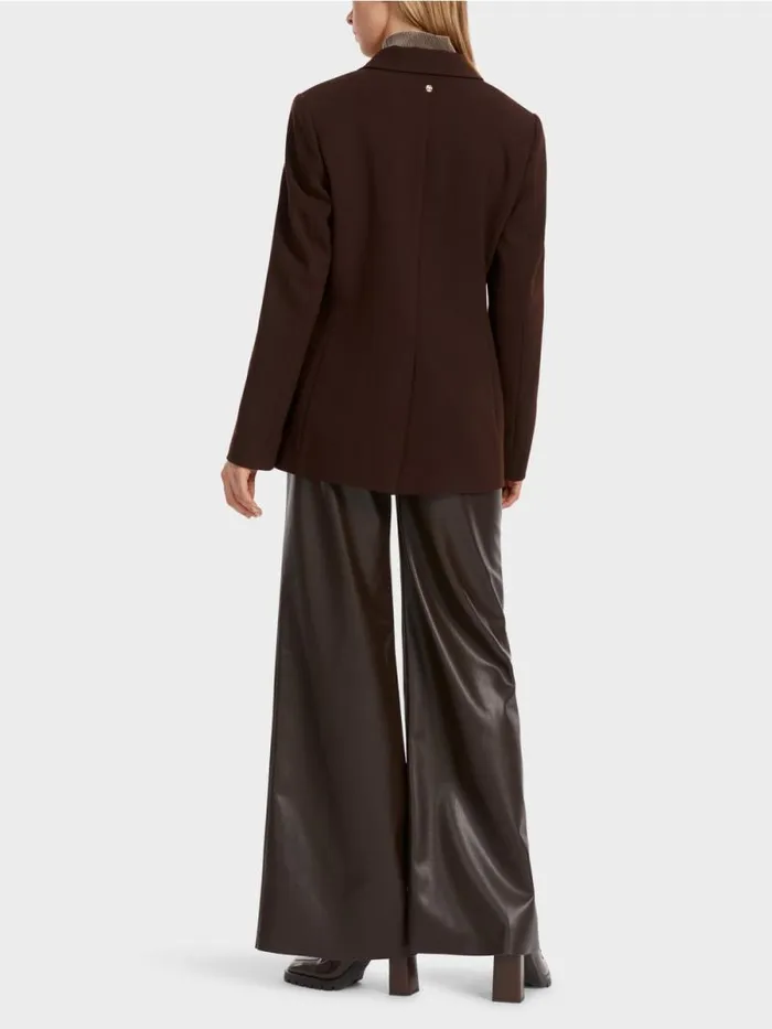 Blazer Damen Marc Cain Figurnaher Blazer Mit Rckenschlitz Dark Wood